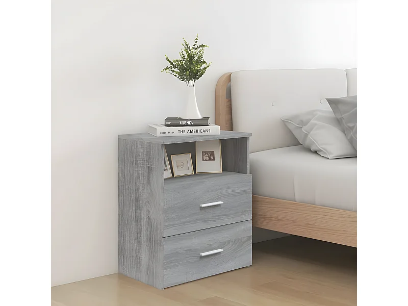 Table de chevet Sonoma gris 50x32x60 cm