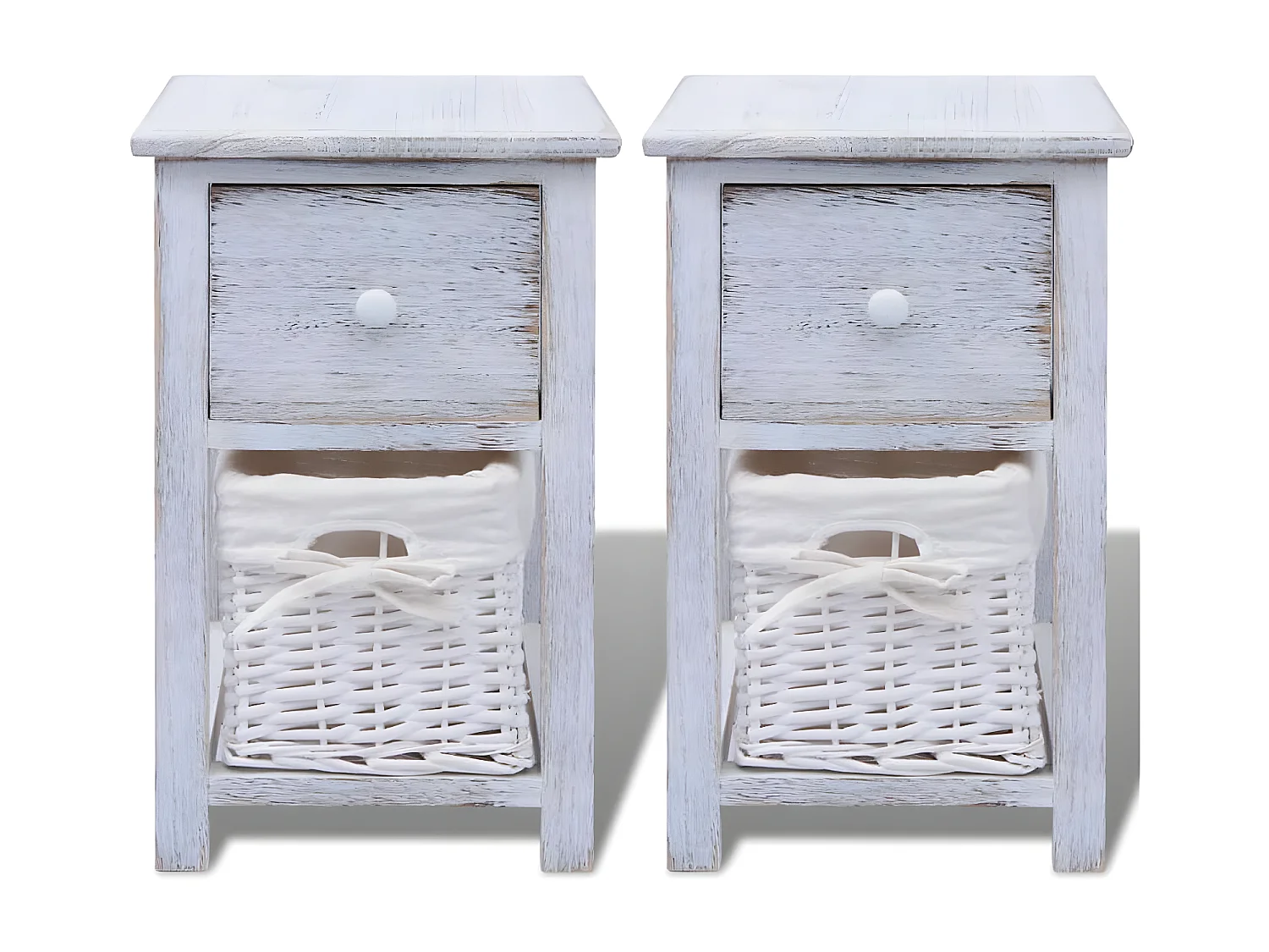 Table de chevet 2 pièces Bois Blanc