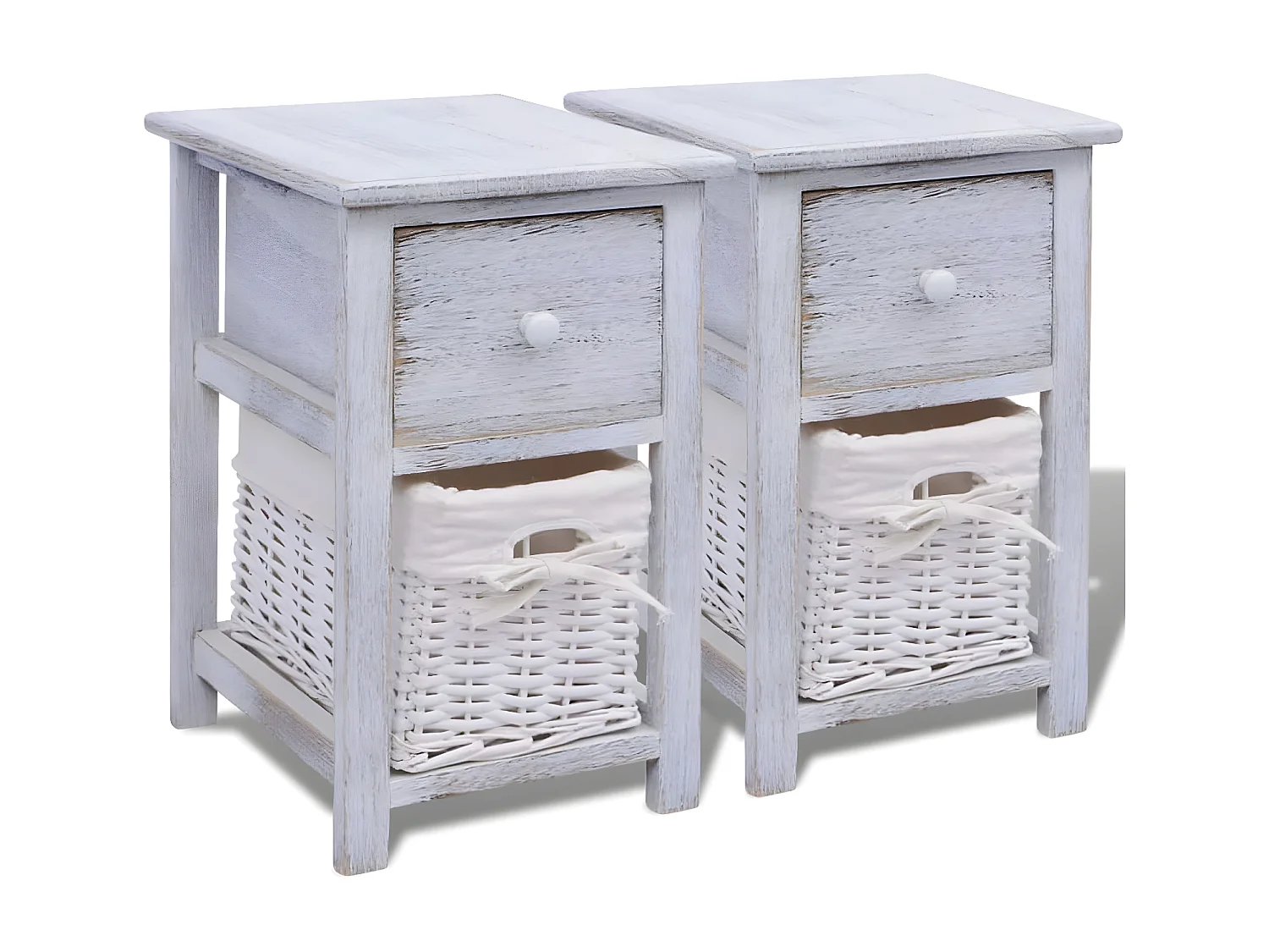 Table de chevet 2 pièces Bois Blanc