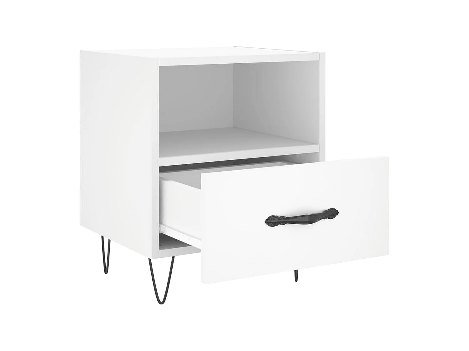 Table de chevet blanc 40x35x47,5 cm bois d’ingénierie