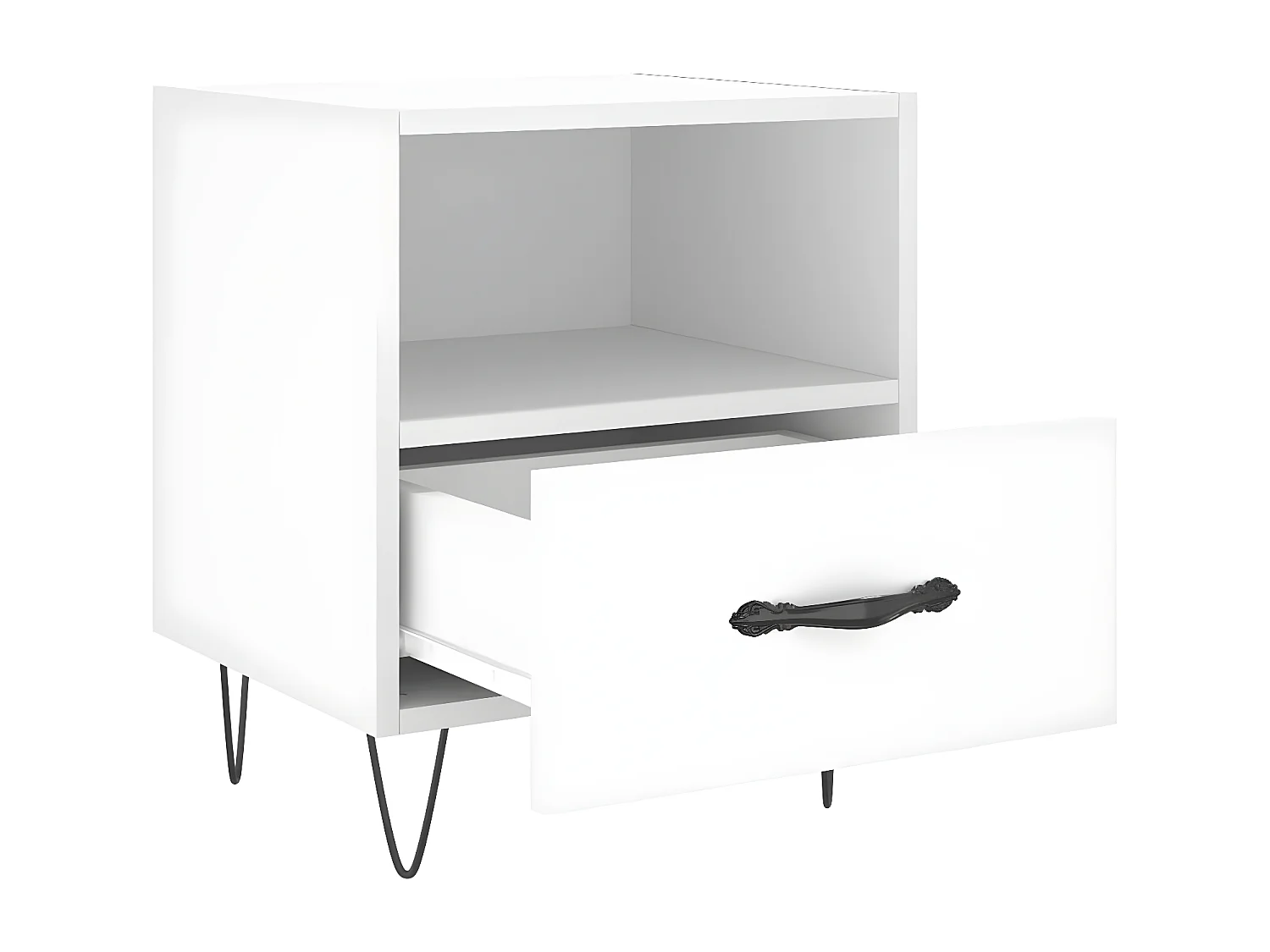 Table de chevet blanc 40x35x47,5 cm bois d’ingénierie