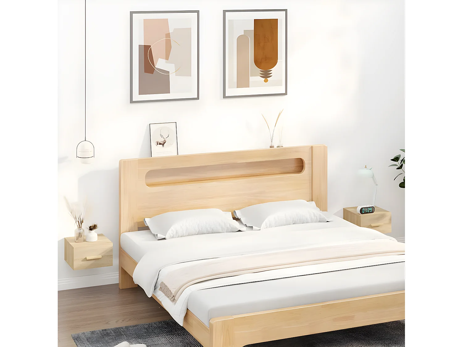 Tables de chevet murales 2 pièces chêne sonoma 35x35x20 cm