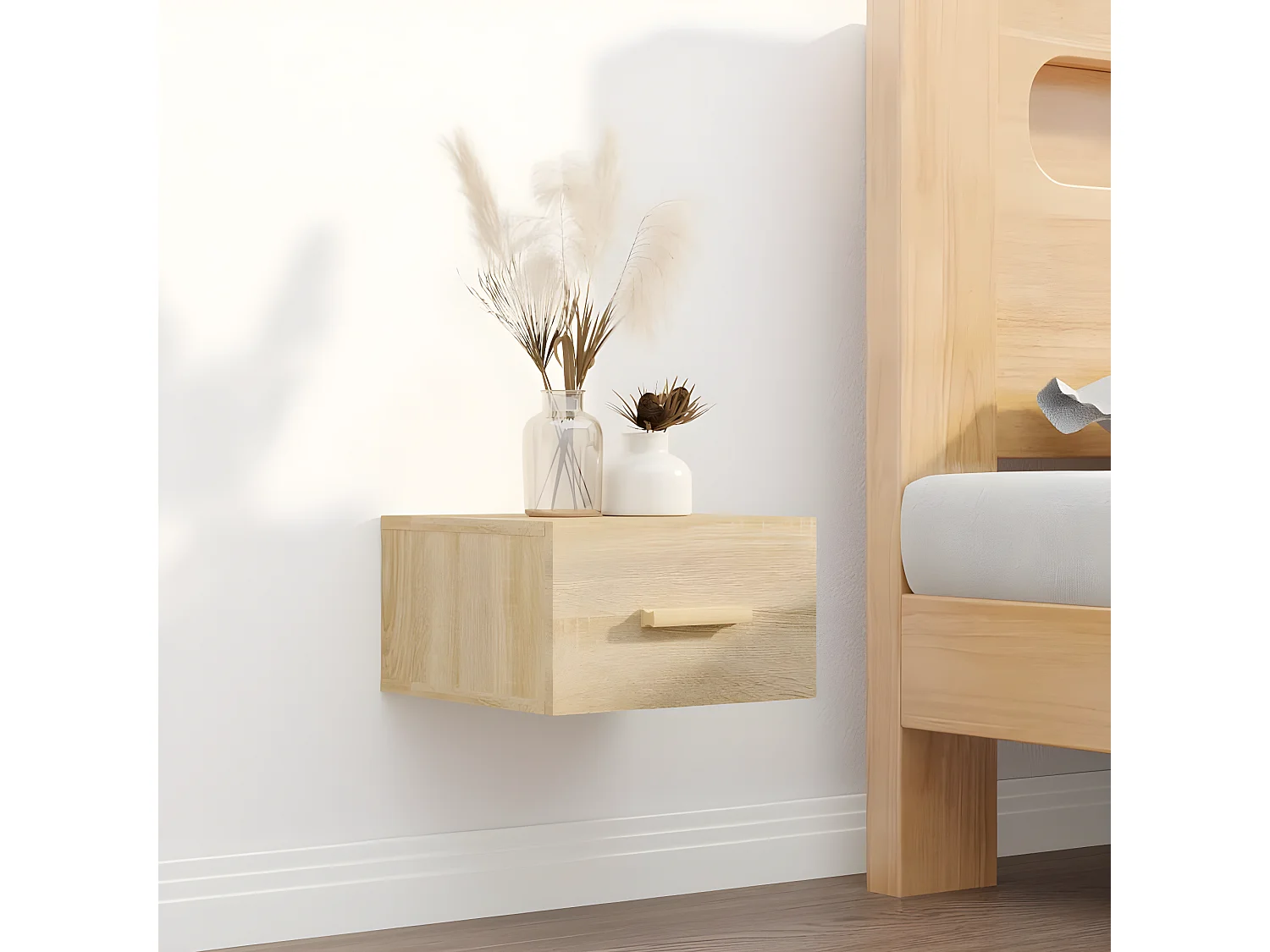 Tables de chevet murales 2 pièces chêne sonoma 35x35x20 cm