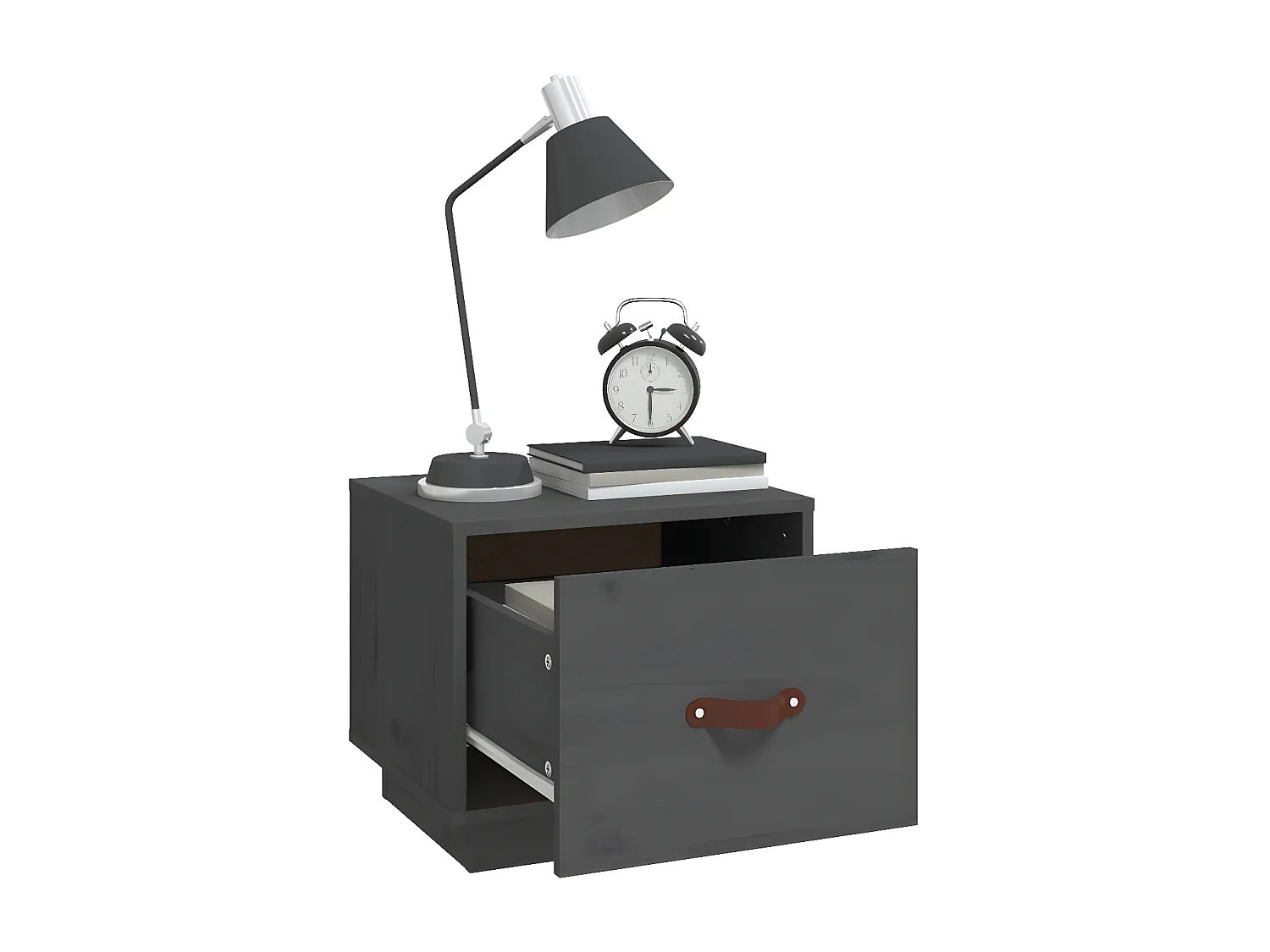 Table de chevet Gris 40x34x35 cm Bois de pin solide