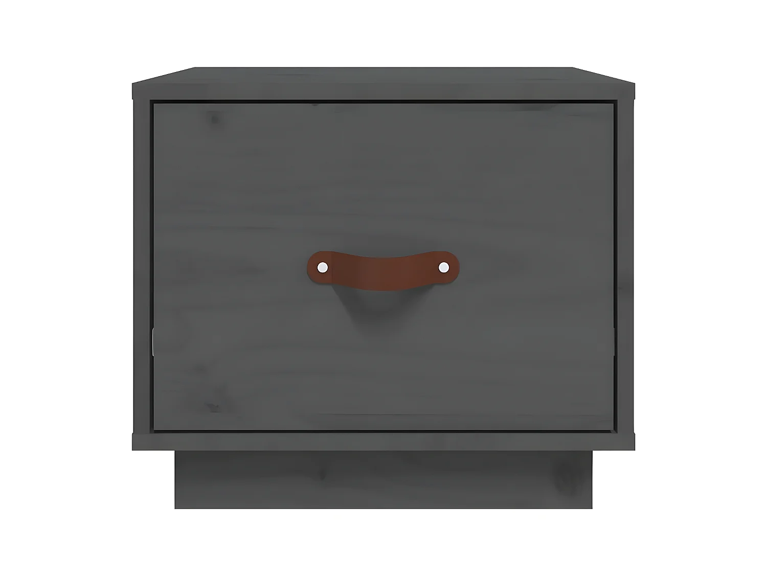 Mesita de noche madera maciza de pino gris 40x34x35 cm