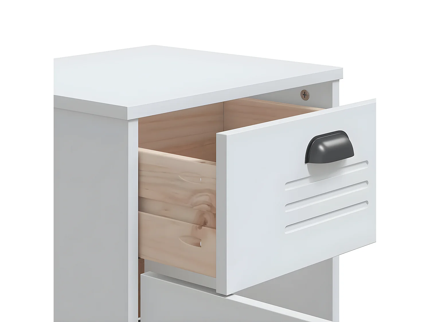 Table de chevet VIKEN blanc bois de pin solide