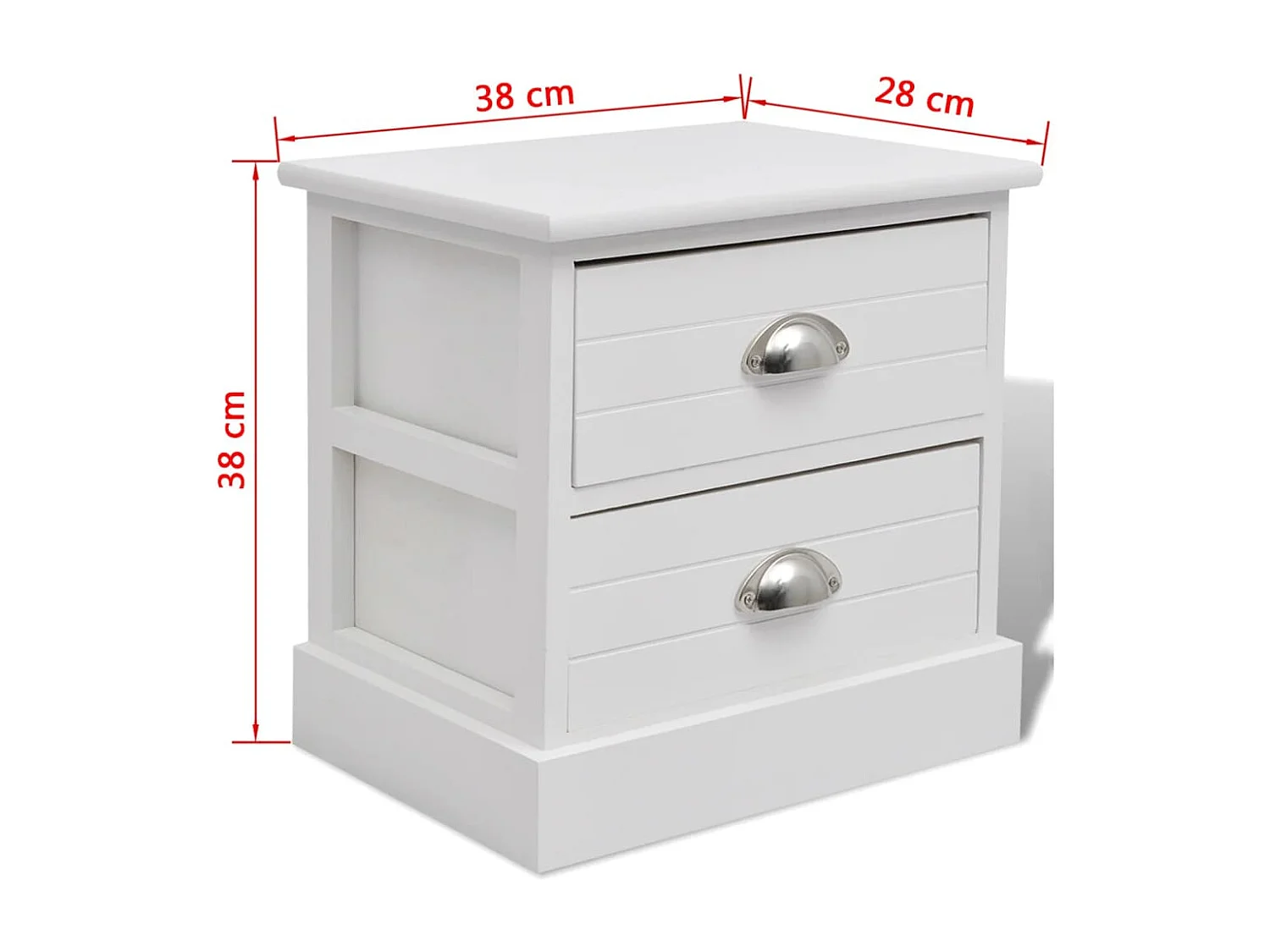 Table de chevet 2 pièces Blanc