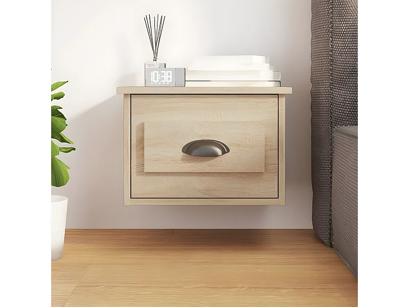 Table de chevet murale chêne sonoma 41,5x36x28 cm