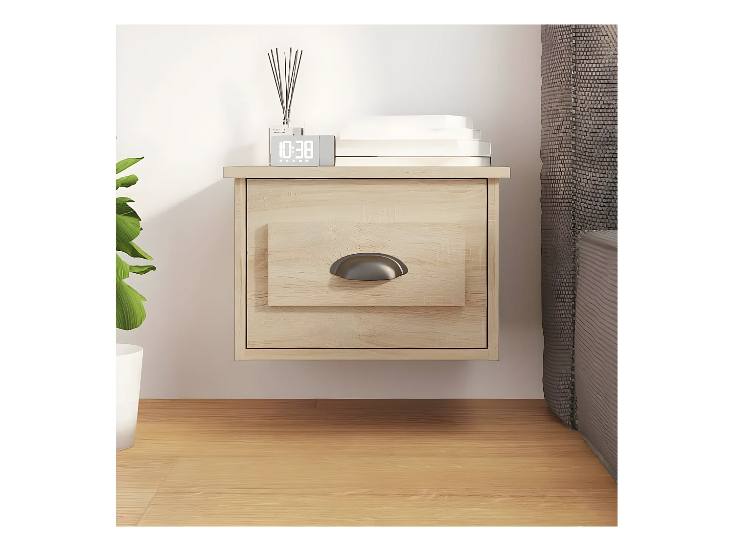 Table de chevet murale chêne sonoma 41,5x36x28 cm