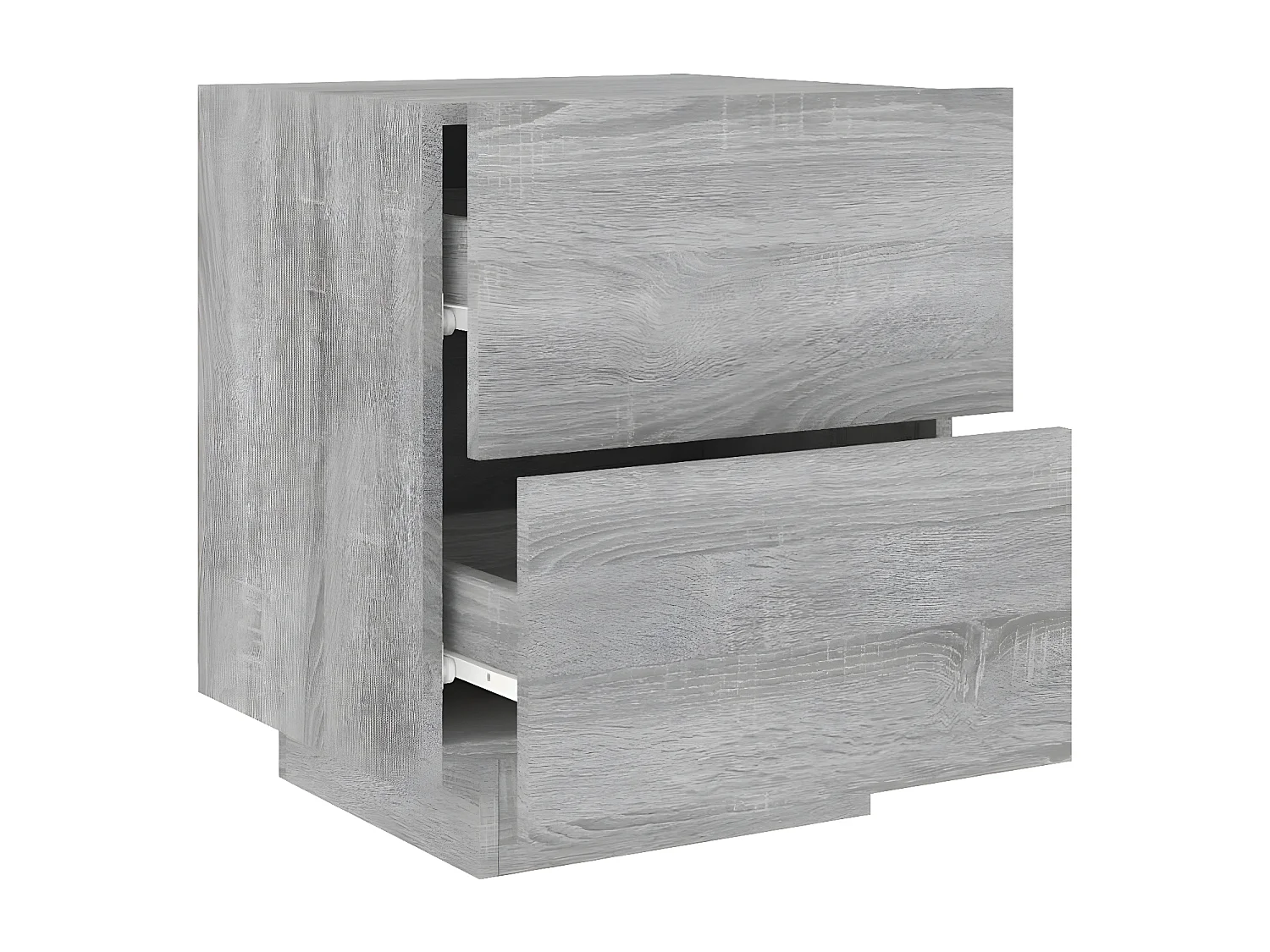 Mesas cabeceira c/ LEDs 2 peças derivados madeira cinza sonoma