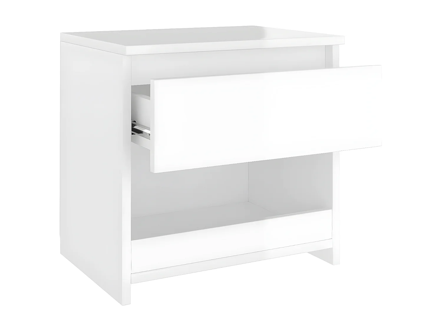 Mesa de cabeceira 40x30x39 cm contraplacado branco brilhante