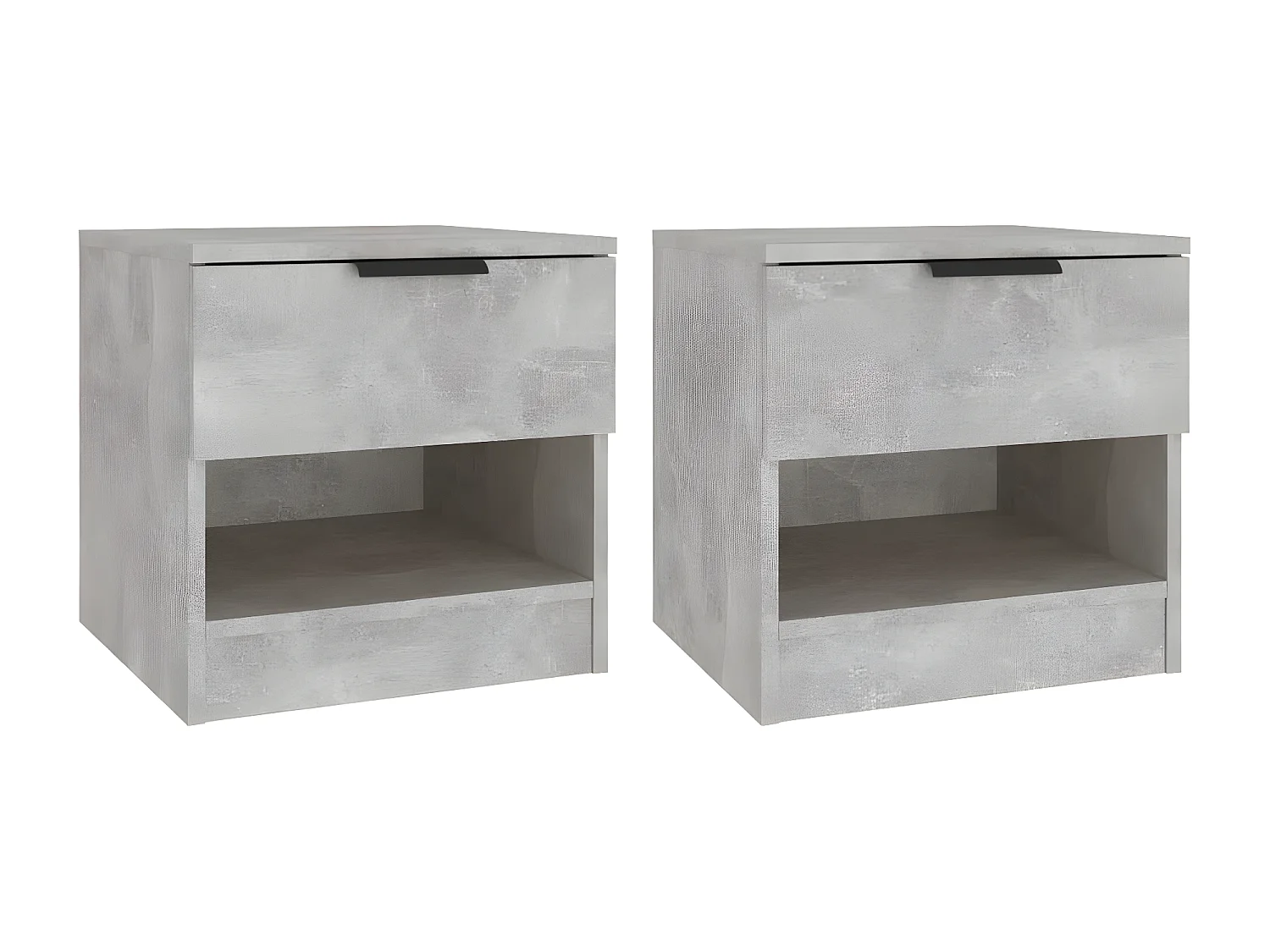 Tables de chevet 2 pièces Gris béton Bois d'ingénierie