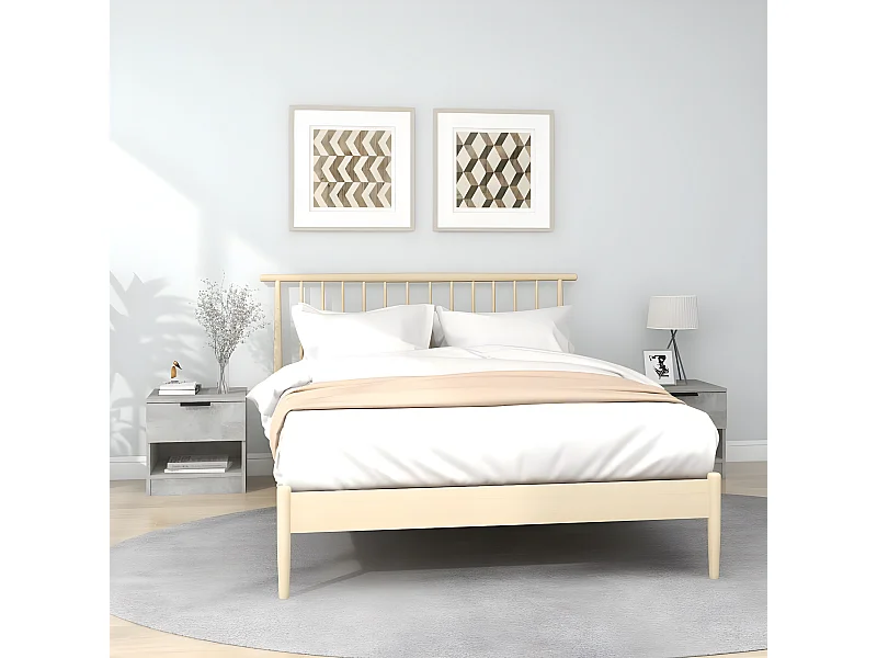 Tables de chevet 2 pièces Gris béton Bois d'ingénierie