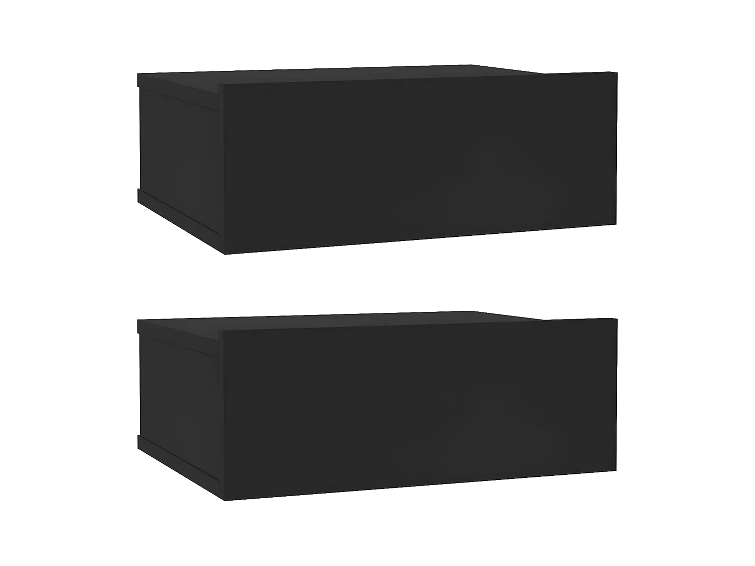 Mesitas de noche flotantes 2 unidades contrachapada negro 40x30x15cm