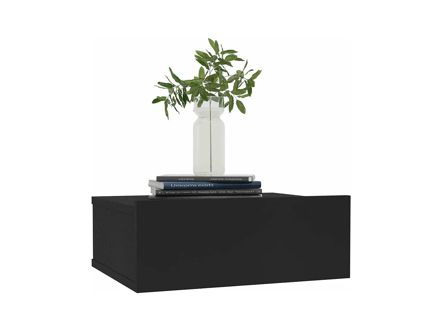 Mesitas de noche flotantes 2 unidades contrachapada negro 40x30x15cm