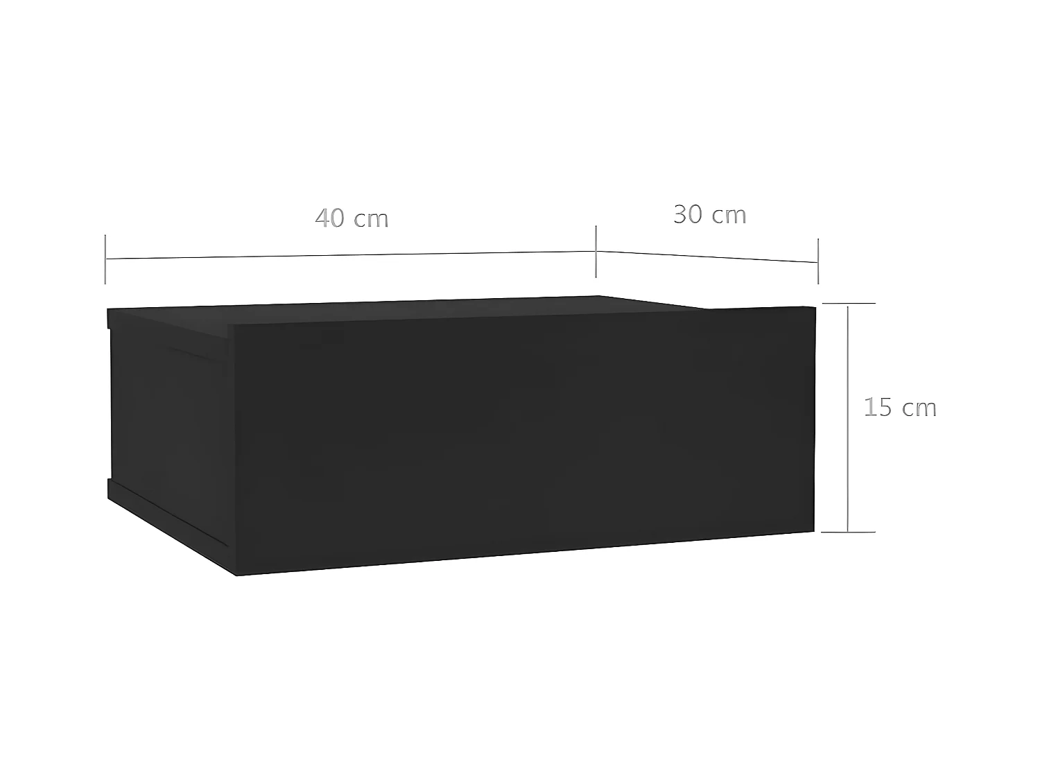 Mesitas de noche flotantes 2 unidades contrachapada negro 40x30x15cm