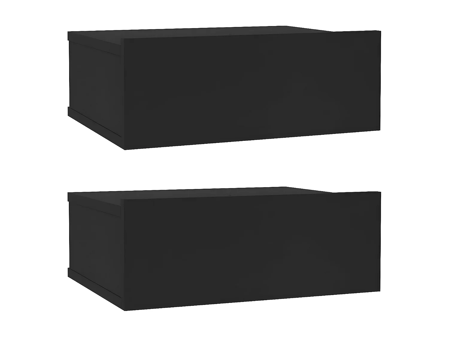 Mesitas de noche flotantes 2 unidades contrachapada negro 40x30x15cm