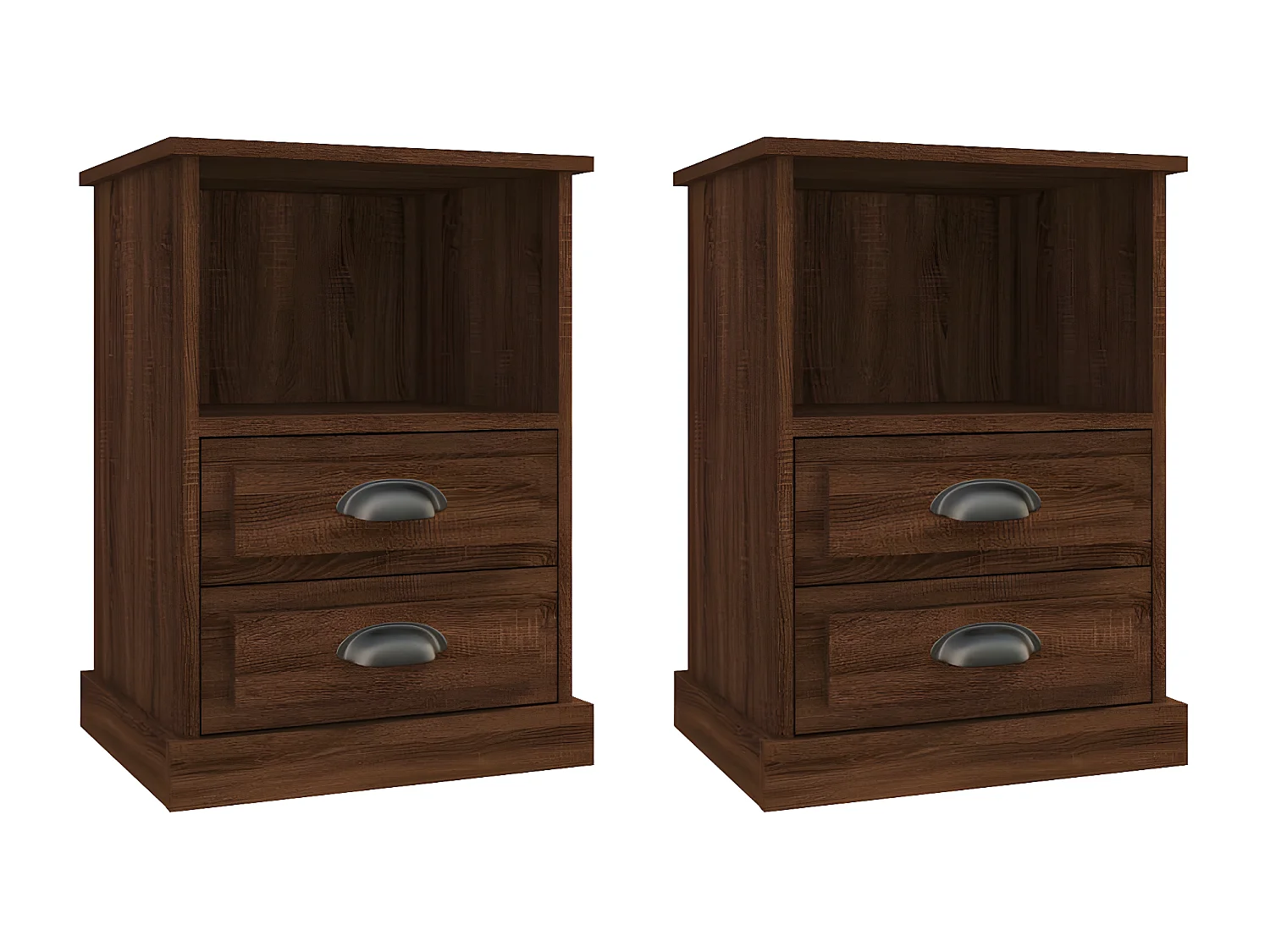 Mesas de cabeceira 2 peças 43x36x60 cm cor carvalho castanho