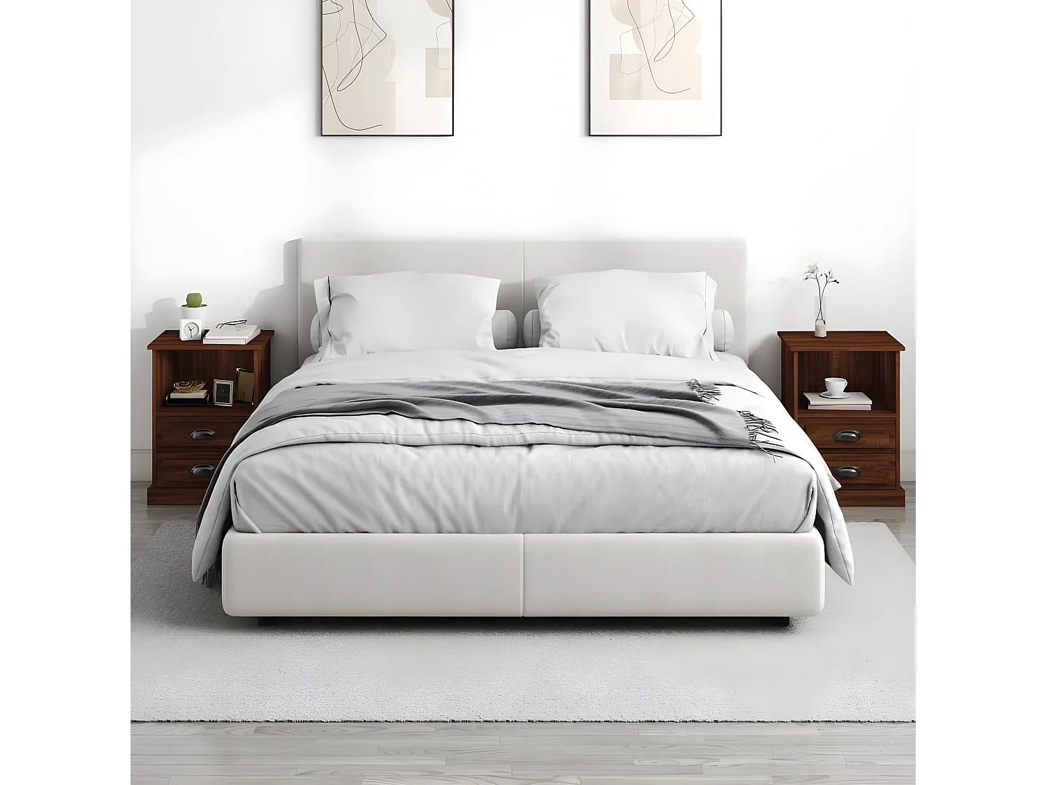 Mesas de cabeceira 2 peças 43x36x60 cm cor carvalho castanho