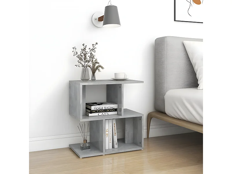 Table de chevet Gris béton 50x30x51,5 cm Aggloméré