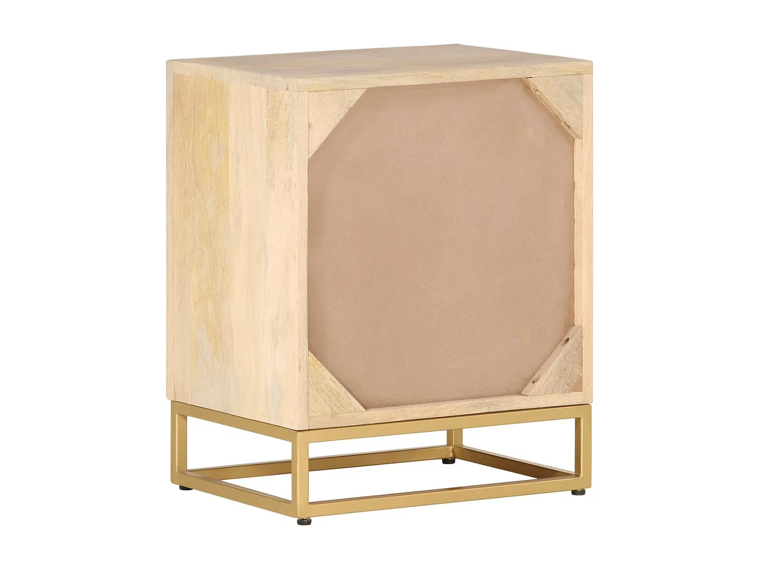 Table de chevet 40x30x50 cm bois massif manguier et fer