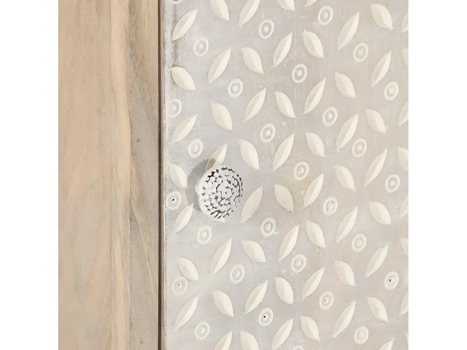 Table de chevet 40x30x50 cm bois massif manguier et fer