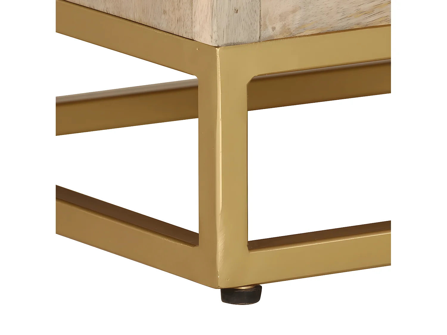 Table de chevet 40x30x50 cm bois massif manguier et fer