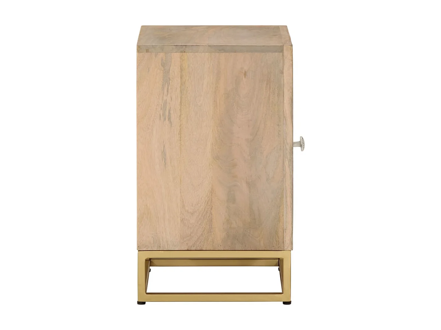 Mesita de noche madera maciza de mango y hierro 40x30x50 cm