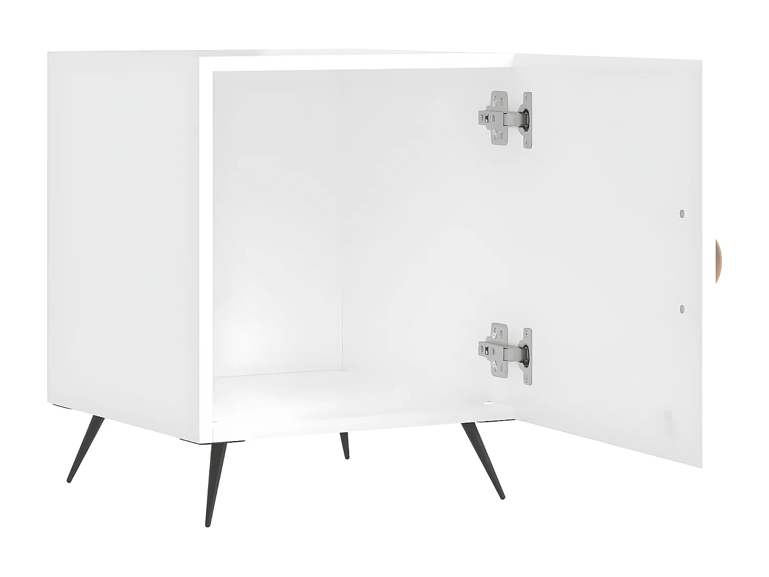 Table de chevet blanc brillant 40x40x50 cm bois d’ingénierie