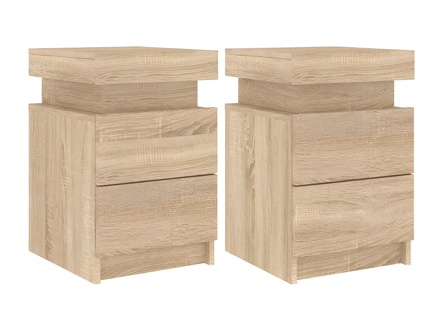 Tables de chevet et lumières LED 2 pièces chêne sonoma 35x39x55 cm