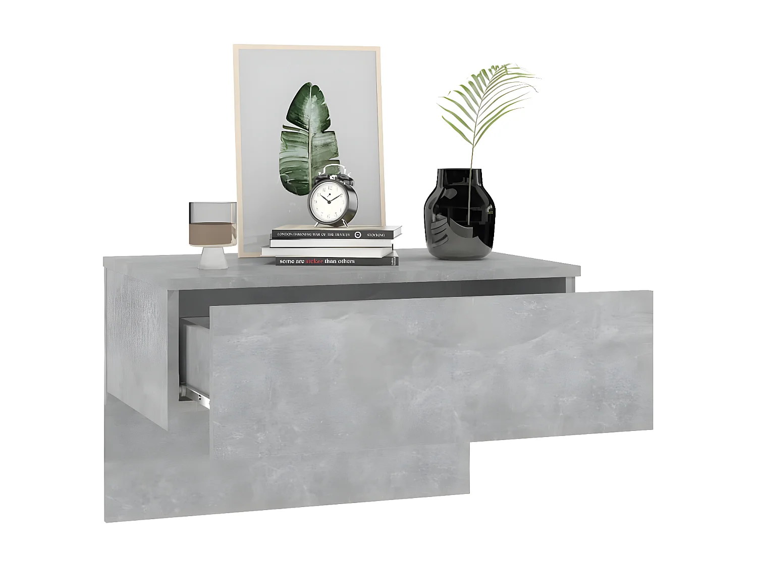 Tables de chevet murales 2 pièces Gris béton