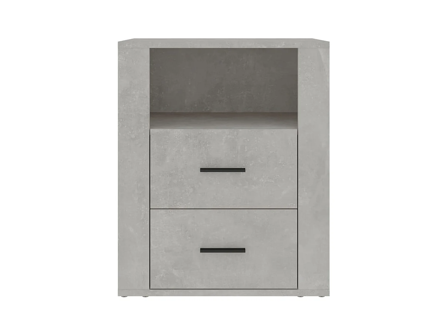 Mesita de noche madera contrachapada gris hormigón 50x36x60 cm