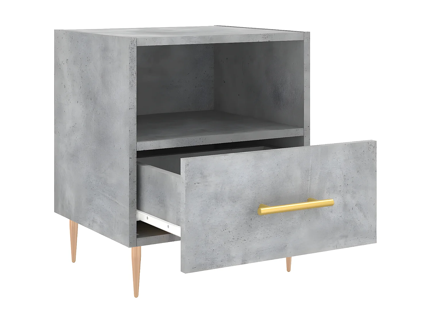 Table de chevet gris béton 40x35x47,5 cm bois d’ingénierie