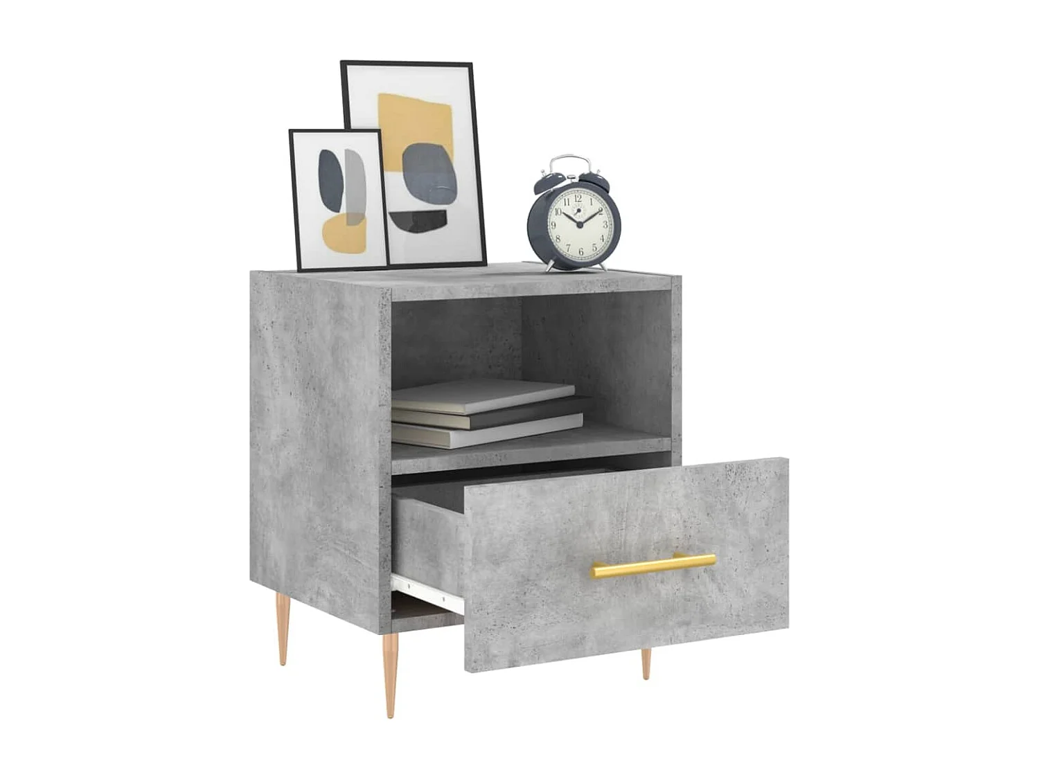 Table de chevet gris béton 40x35x47,5 cm bois d’ingénierie