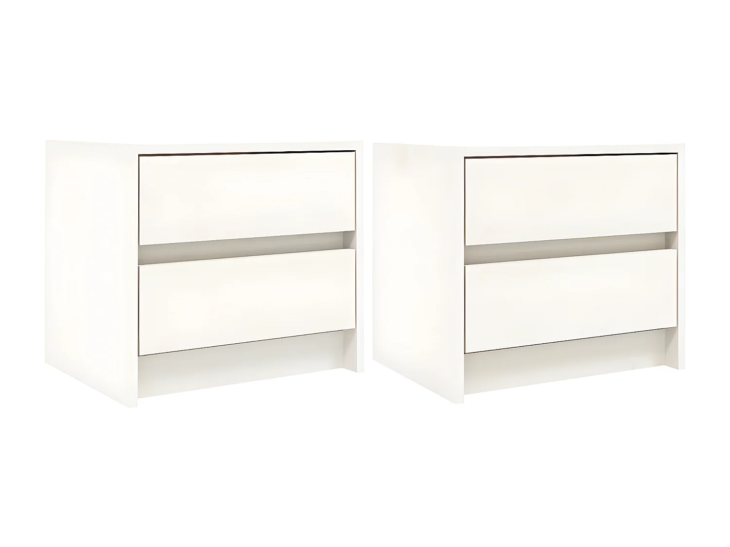 Tables de chevet 2 pièces blanc 40x31x35,5 cm bois de pin massif