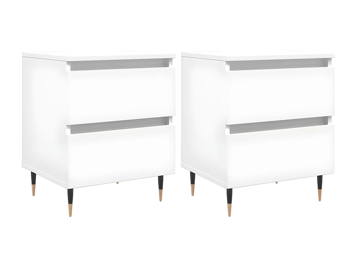 Tables de chevet 2 pièces blanc 40x35x50 cm bois d’ingénierie