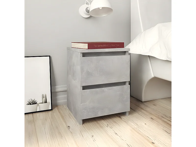 Nachtkastje 30x30x40 cm bewerkt hout betongrijs
