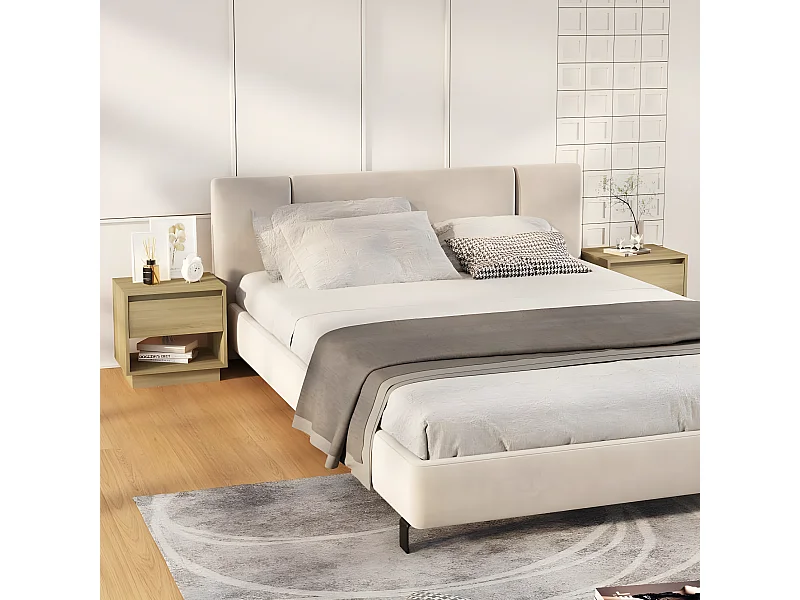 Mesitas de noche 2 unidades contrachapada roble Sonoma 45x34x44 cm