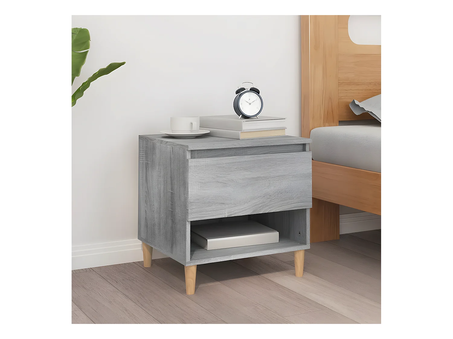 Table de chevet Sonoma gris 50x46x50 cm Bois d'ingénierie