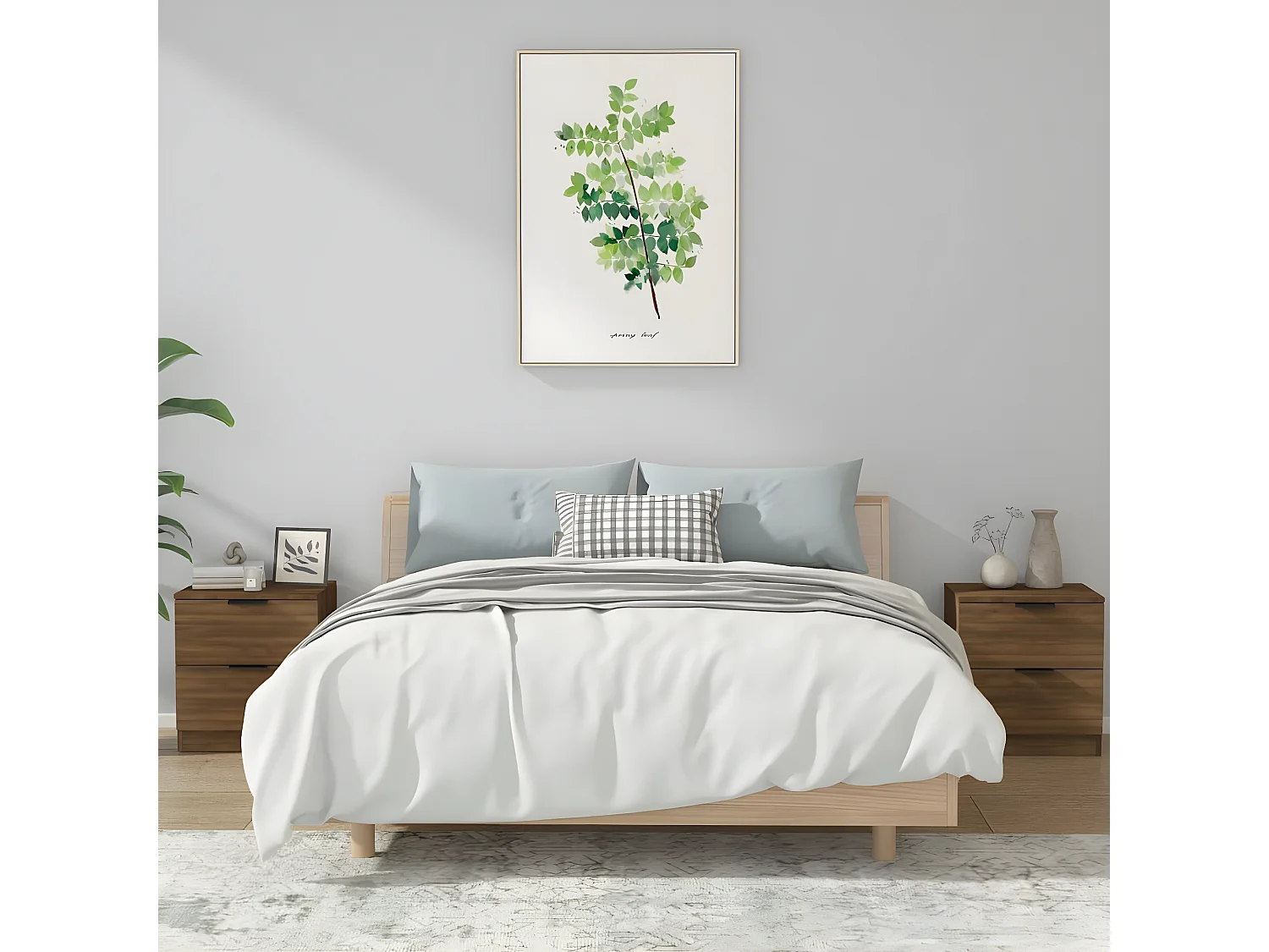 Tables de chevet 2 pièces Chêne marron Bois d'ingénierie