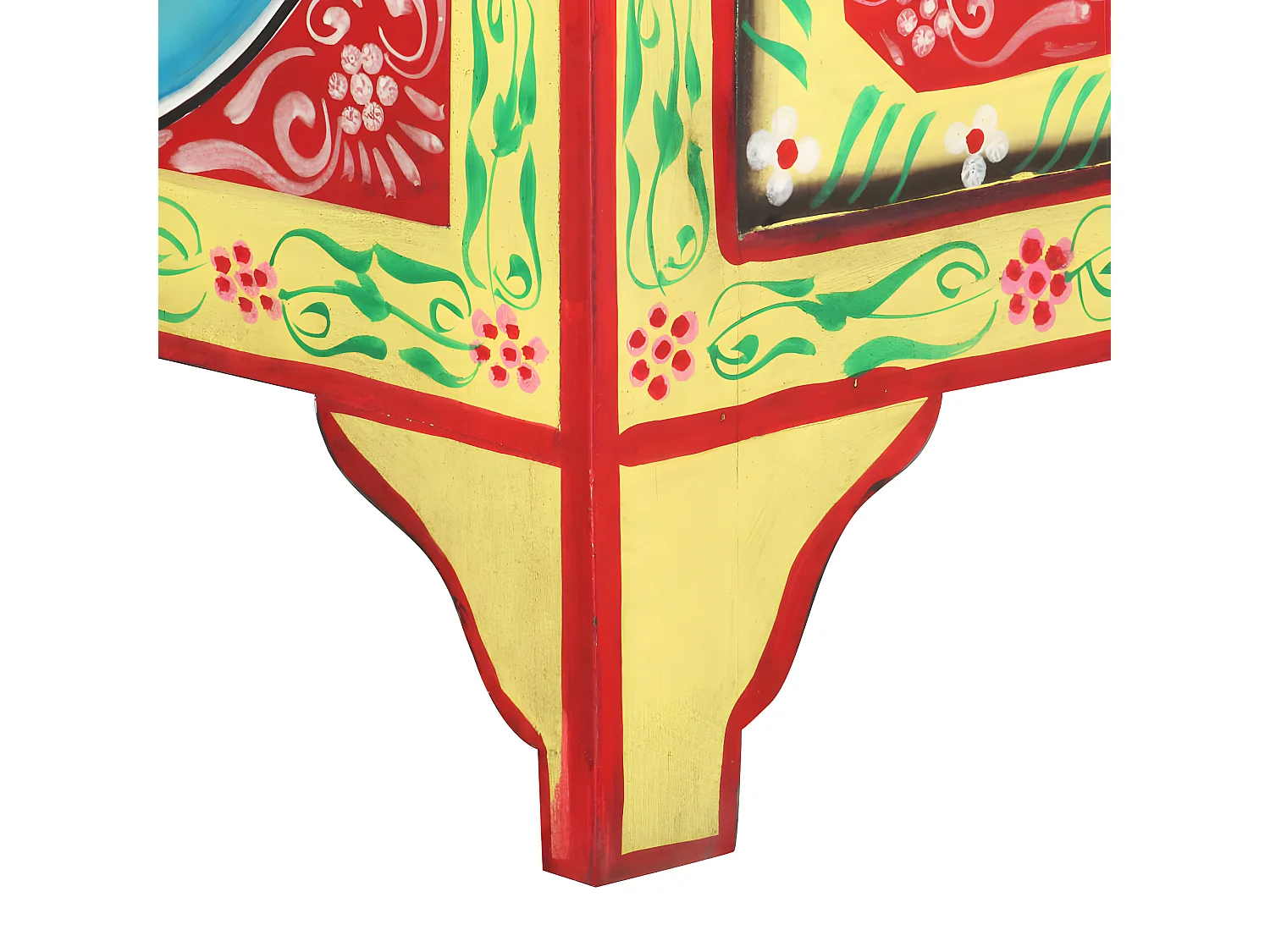 Table de chevet peinte à la main 40x30x50 cm Bois de manguier