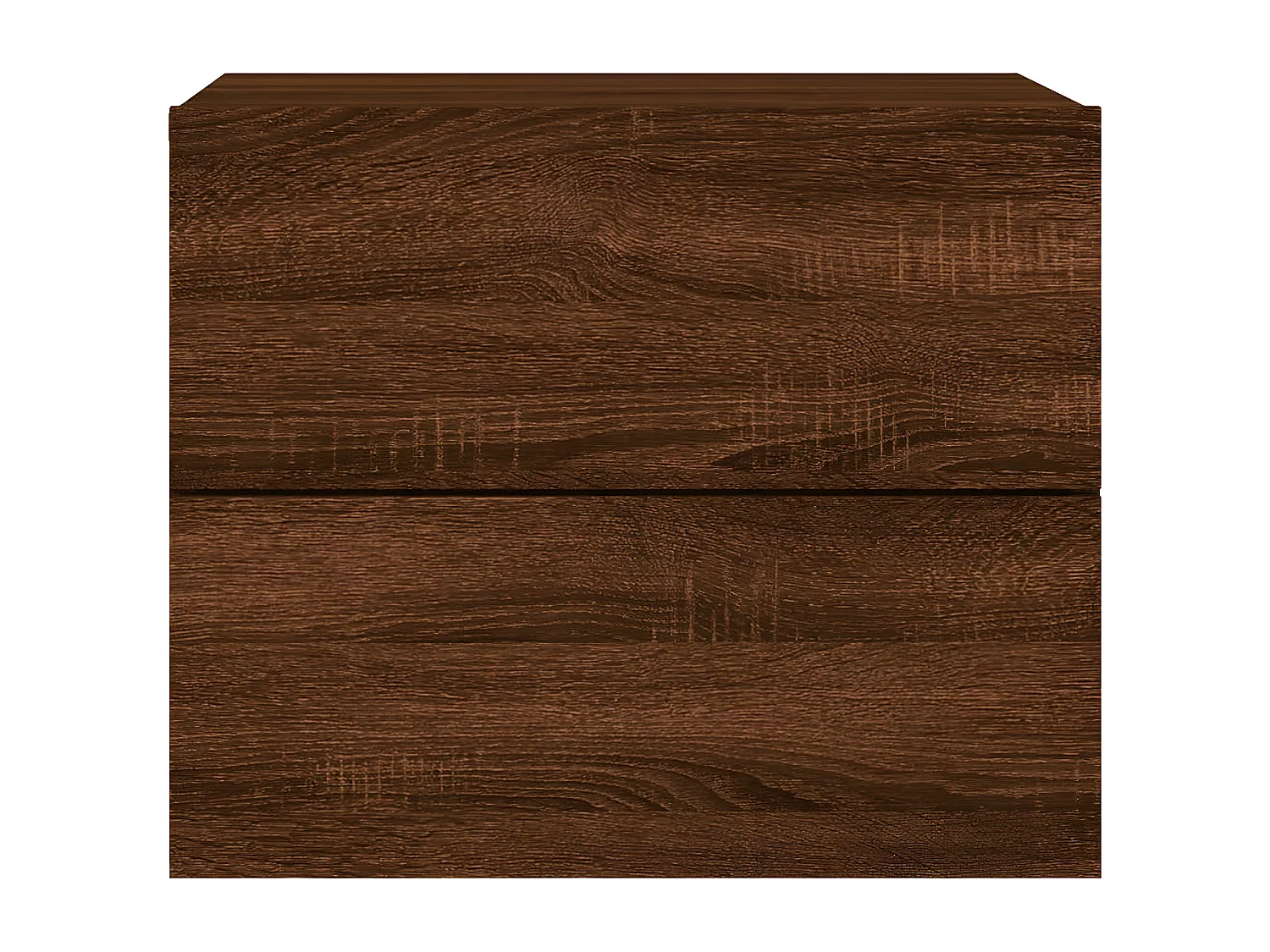 Tables de chevet murales avec lumières LED 2 pièces chêne marron