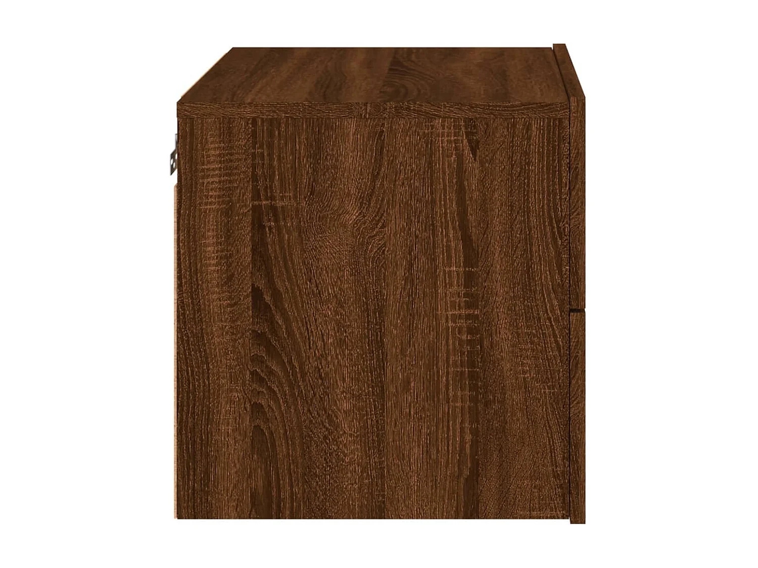 Tables de chevet murales avec lumières LED 2 pièces chêne marron