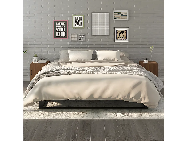 Mesas de cabeceira 2 peças derivados de madeira carvalho castanho