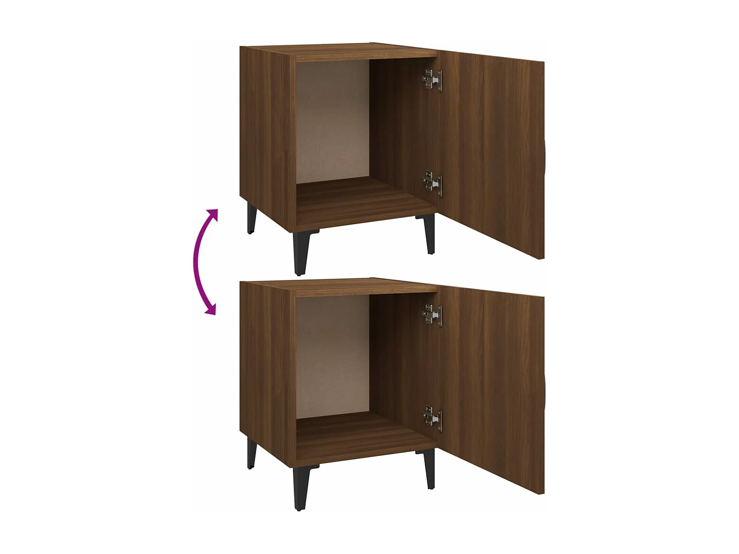 Tables de chevet 2 pièces Chêne marron Bois d'ingénierie