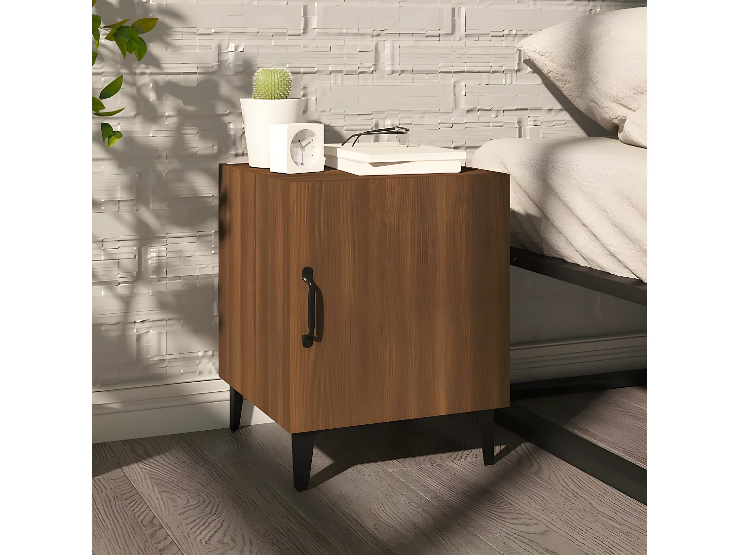 Tables de chevet 2 pièces Chêne marron Bois d'ingénierie