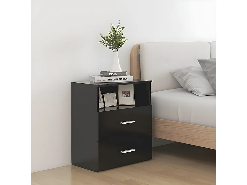 Table de chevet Noir 50x32x60 cm