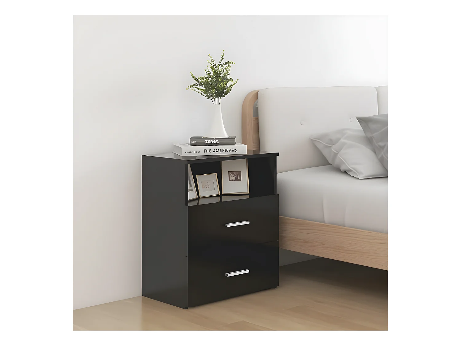 Table de chevet Noir 50x32x60 cm