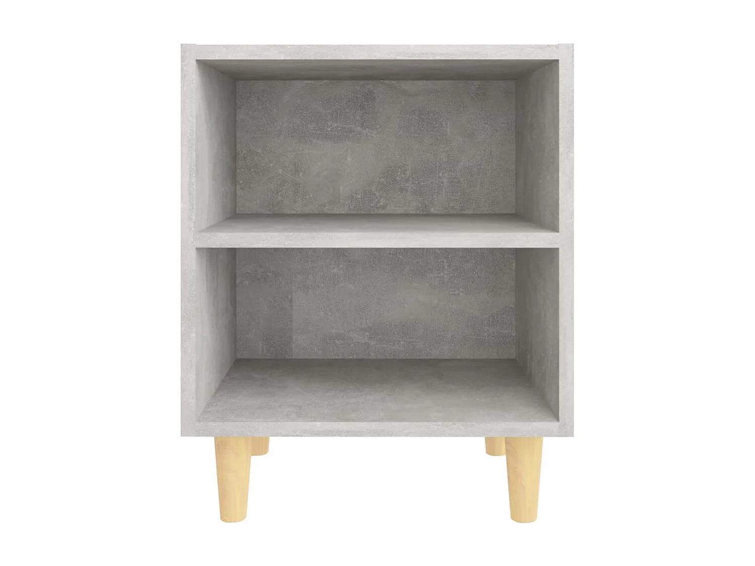 Table de chevet avec pieds en bois Gris béton 40x30x50 cm