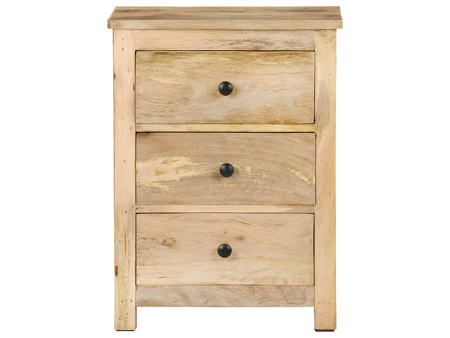 Mesita de noche de madera maciza de mango 45x35x60 cm